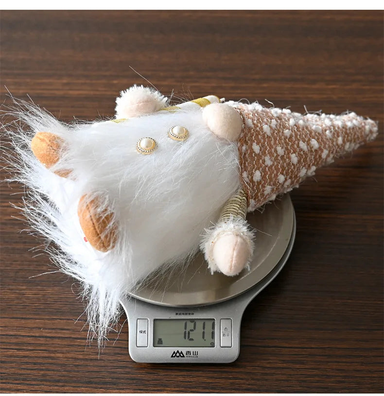 Svítící vánoční trpaslík 30 cm – roztomilá plyšová dekorace do domácnosti